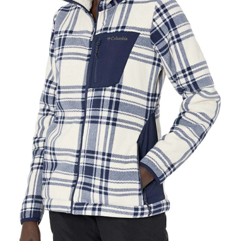 Columbia Women's Navy and White Plaid Jacket